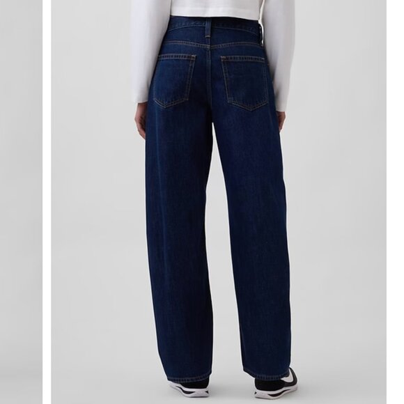 GAP Denim - GAP Dark Wash Barrel Ankle Jeans - Deep Indigo Blue